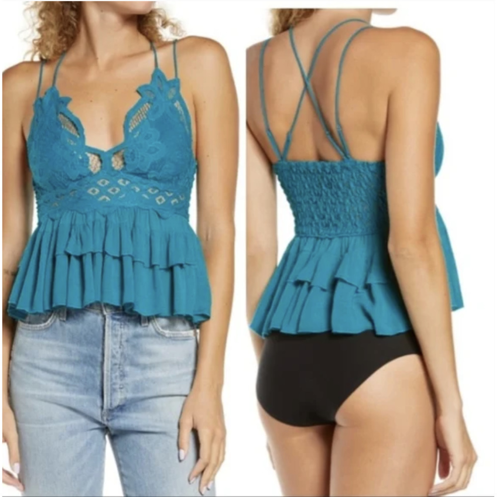 Free People Adella Cami in Teal size S